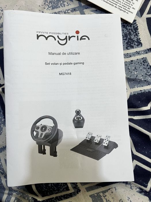 Volan gaming cu schimbător+pedale Myria MG7418
