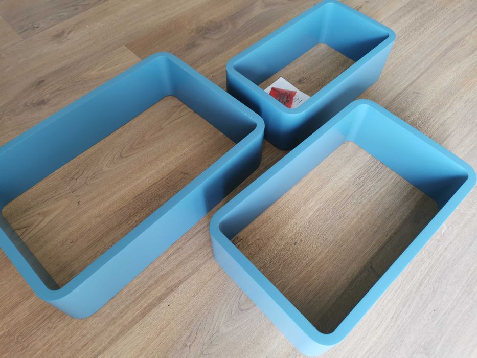 Рафтове, етажерки, син, комплект от 3,