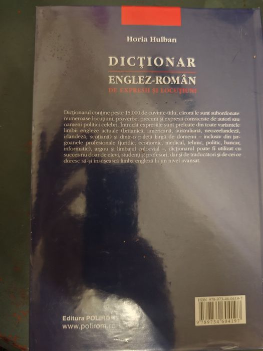 Dicționar englez-român, NOU, în țiplă