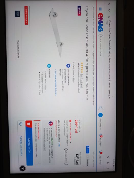 Etajera baie din sticla Grohe Essentials