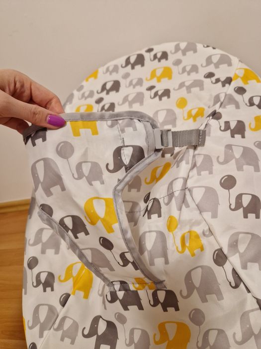 Balansoar copil din material textil, imprimeu elefant
