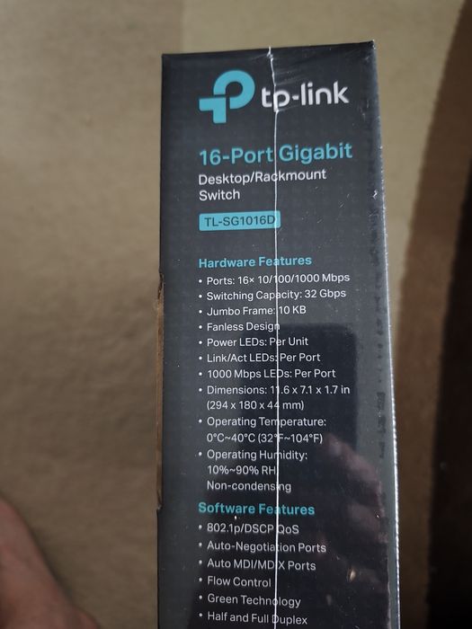 Гигабитный коммутатор tp-link 16 портов