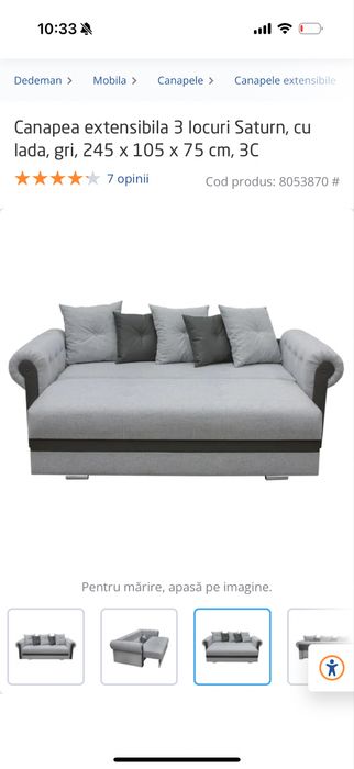 canapea extensibila in  stare impecabila