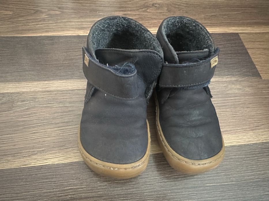 Ghete piele copii Tikki barefoot marime 26 bleumarin