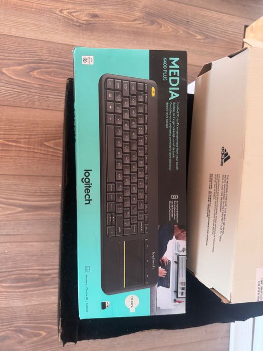 Tastatura Wireless Logitech K400 Plus Dark, Touchpad, USB, Black
