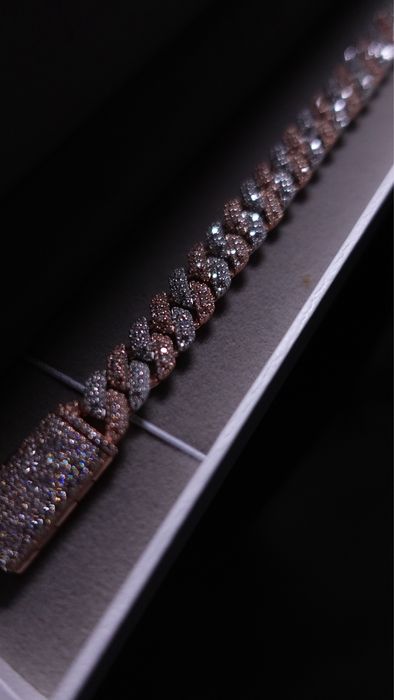 Bratara Custom Cuban Two Tone Din Argint 925 Cu Diamante FL-IF Moiss