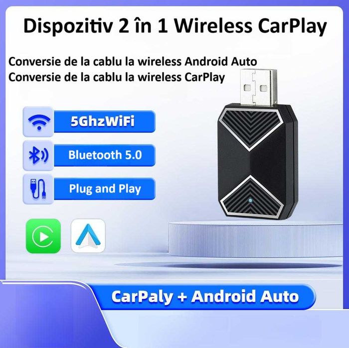 Adaptor Wireless Android Auto/Apple Carplay ZYTEQ® C11 Universal, Nou