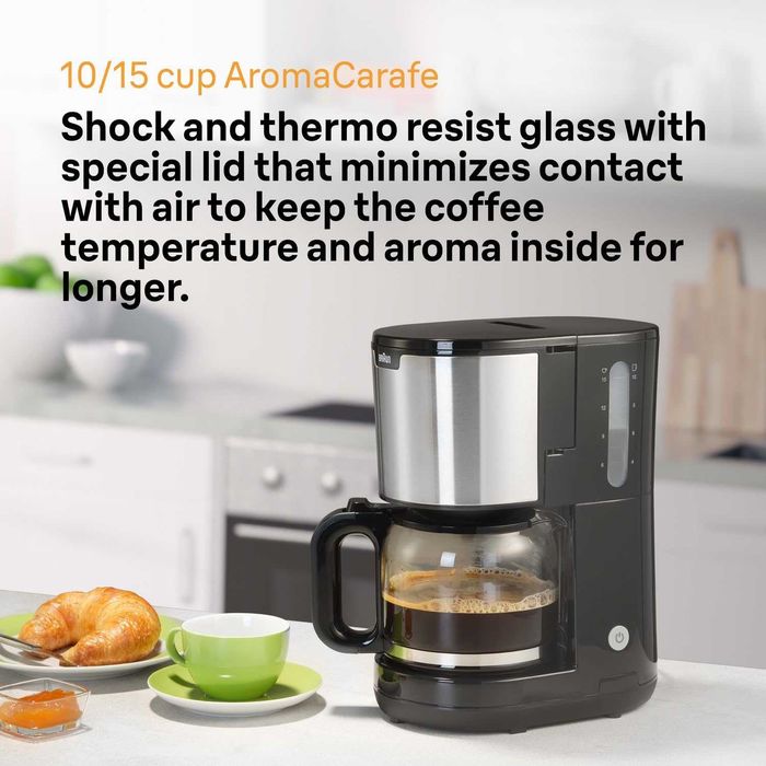 Braun PurShine KF1500BK, Филтърна кафемашина със система OptiBrew