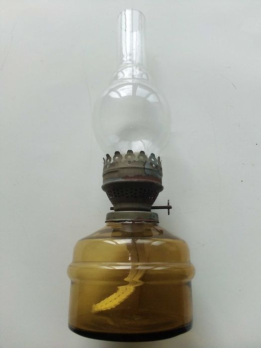 Стара газена лампа, комплект със стъклото.