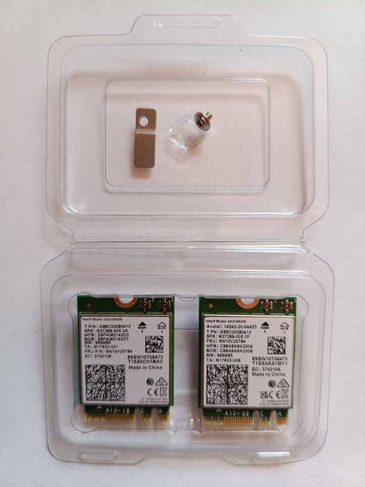 Placă Wireless Wi-Fi 6E - Intel AX210 NGW interfață M.2/NGFF 2230 Tri-Band 2,4/5/6 GHz Bluetooth 5.3 viteză 5,4 Gbps - NOU