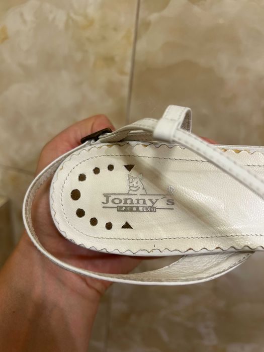 Sandale albe, piele, mar. 40