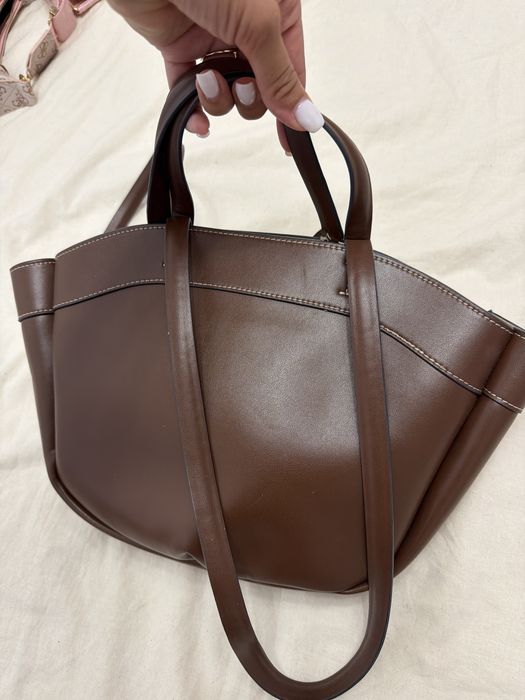 Дамска кафява чанта ZARA