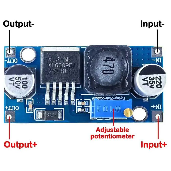 Set 5 Bucăți – Modul XL6009 DC-DC Boost 4A Step-Up 3V–32V la 5V–35V