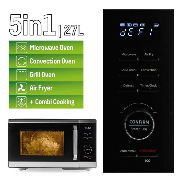 Нова микровълнова фурна MUHLER MO 979 Air Plus, 1450W, 27L 5в1  Грил  Конвекция Инокс