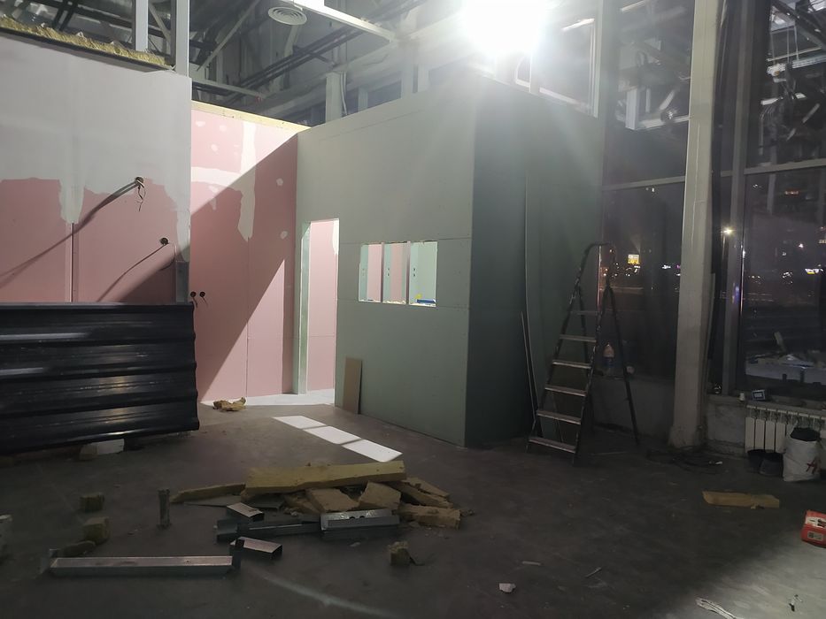 Монтаж гипсокартона, монтаж перегородок ГКЛ, монтаж коробов из ГКЛ ...