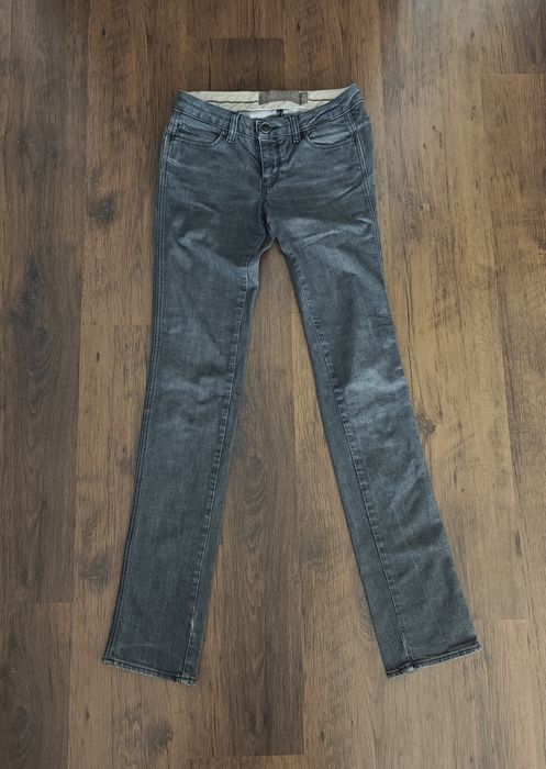 Blugi Zara Woman Premium Collection, gri închis / prespălați, mărimea 36 (S)