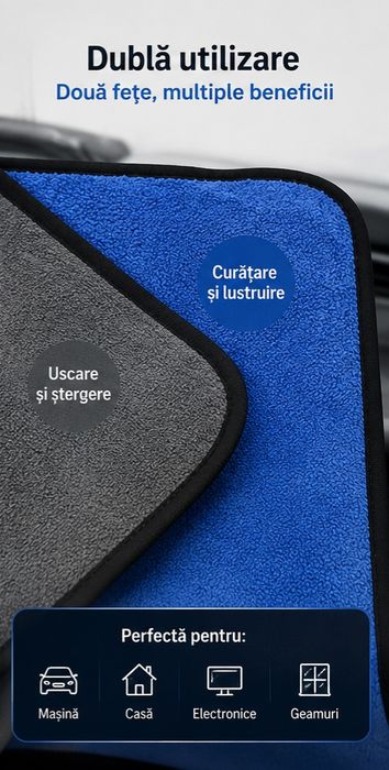 Set 10 Lavete Microfibră Premium 23×23 cm – Detailing Auto