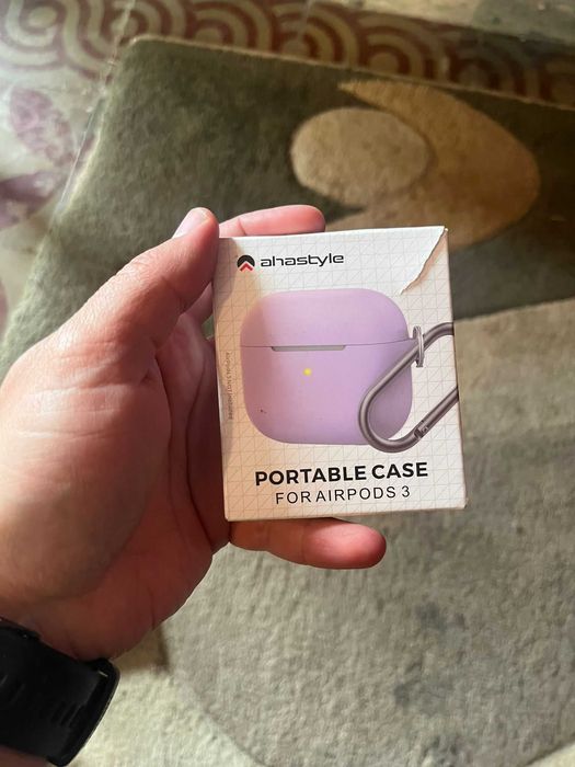 Husa Silicon pentru Apple Airpods 3, AHASTYLE - ROZ / VERDE