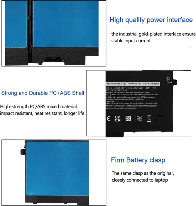 HJTPOWER 3HWPP Батерия за лаптоп Dell Latitude 14 15 Precision 3541