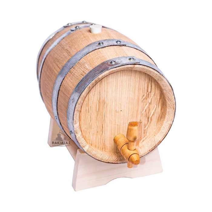 Дъбово буре 20л с дървена канелка и стойка -врачешки бял дъб, 23204154