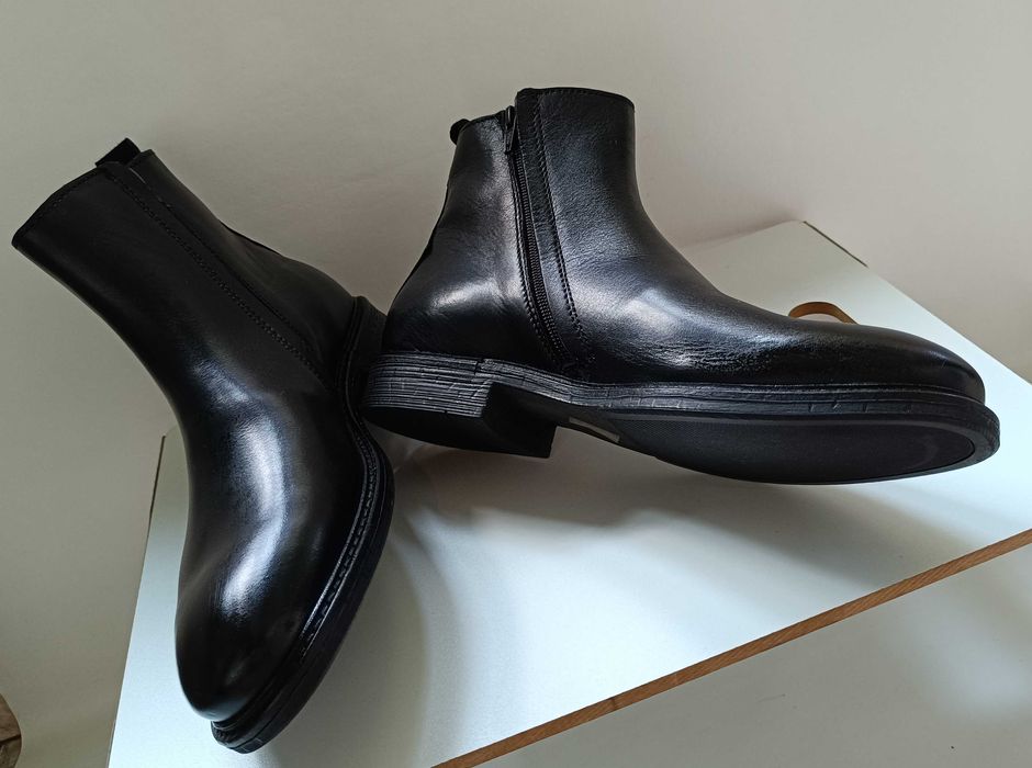 Ghete chelsea 43 plain toe Jack & Jones piele naturala moale NOI