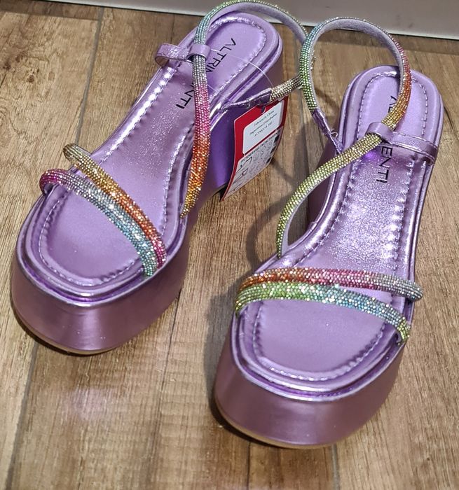 Sandale mov din piele naturala 37