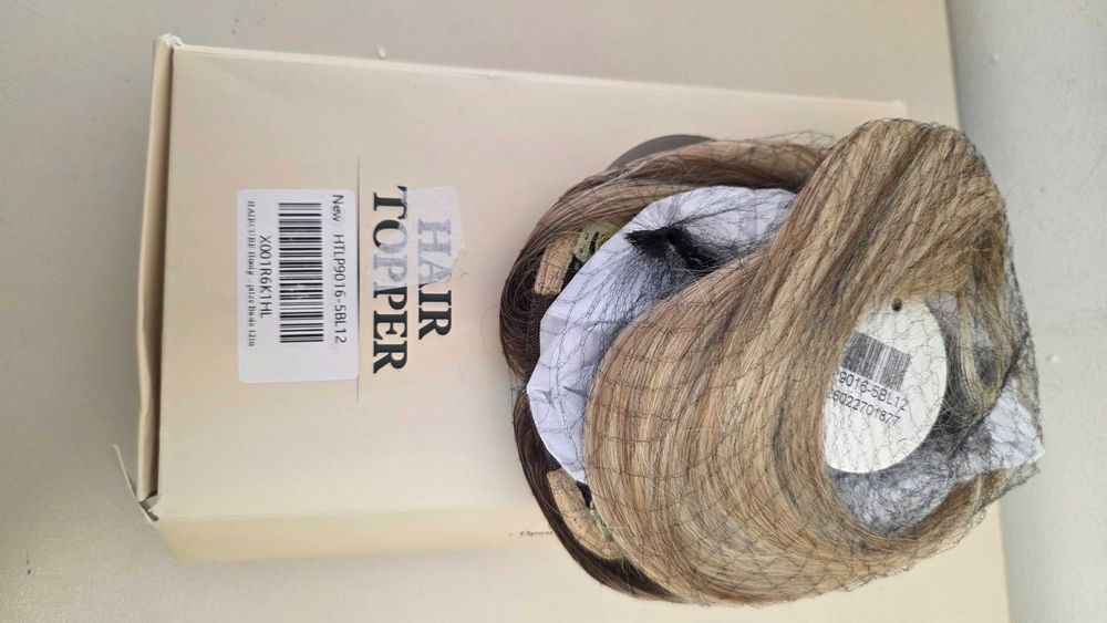 Pachet 2 produse rezervat: perucă HAIRCUBE lungă blond bej + topper cu 3 clipsuri