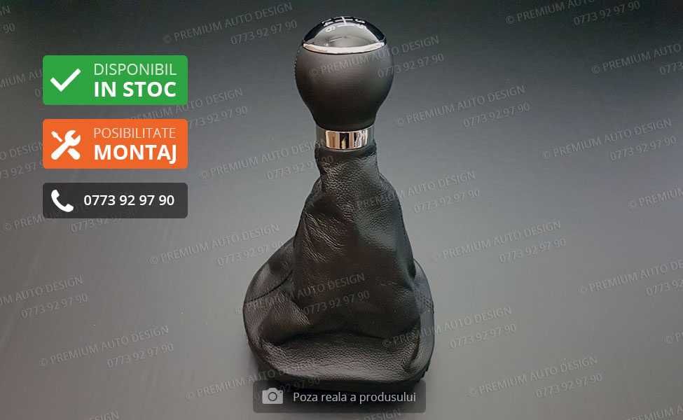 Schimbator viteze PIELE NATURALA (nuca si manson) - VW Touran / Caddy