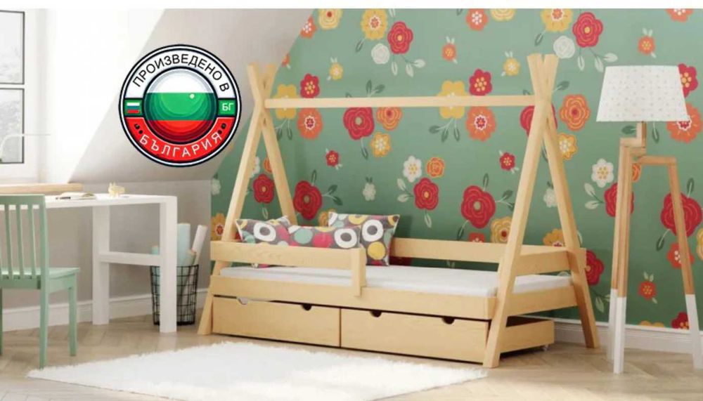 Легло Палатка тип къщичка 200/90 Монтесори