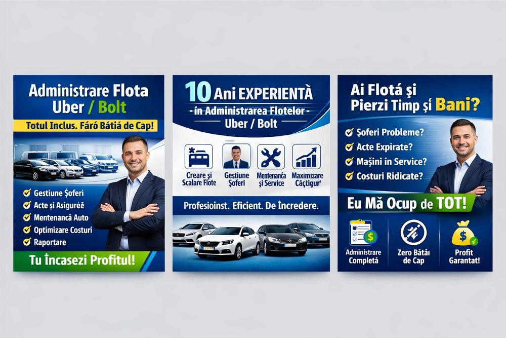 Administrare flote Uber/Bolt - Experienta 10 ani