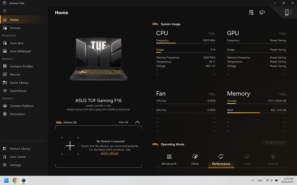 ASUS TUF GAMING F16 | Core 5 210H | RTX 4050 | IPS 144 Hz | 16/512 GB