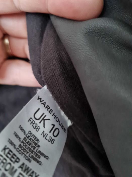 Bomber/Geaca piele cu gluga WAREHOUSE marime 38