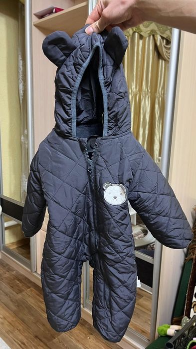 Теплый детский комбинезон для девочки зима на 6-12 мес