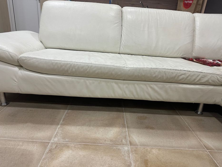 Ъглов диван естествена кожа