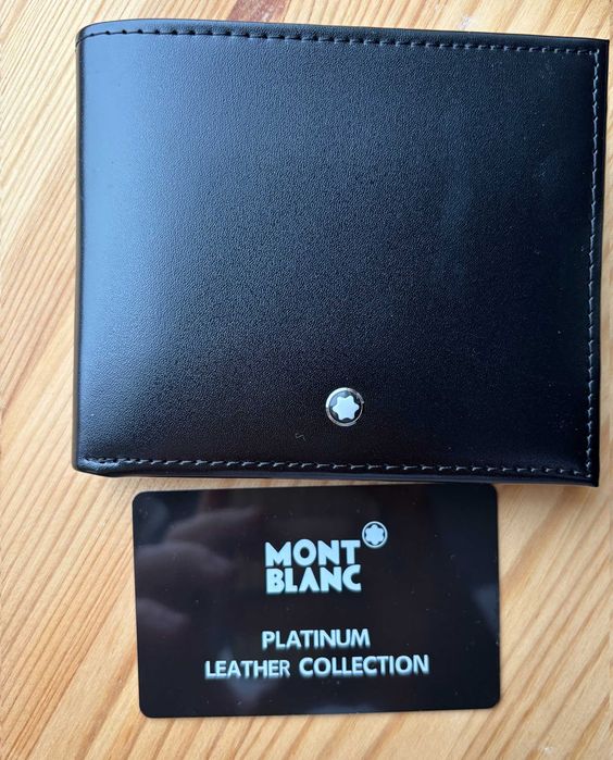 Portofel Montblanc barbatesc. Negru, piele naturala, Nou