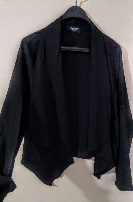 Сиво сако сребристо, черен блейзър L, Grey silver blazer, black