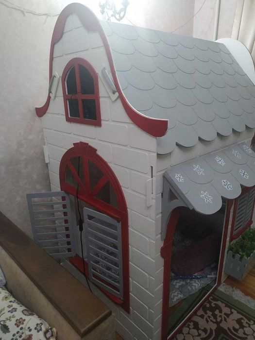 Детский домик разборный 150×90×150 — с матрасом и кашпо