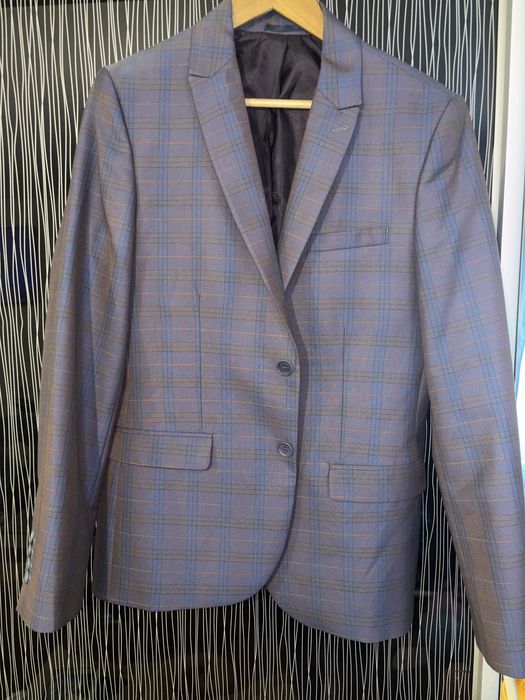 Sacou albastru carouri