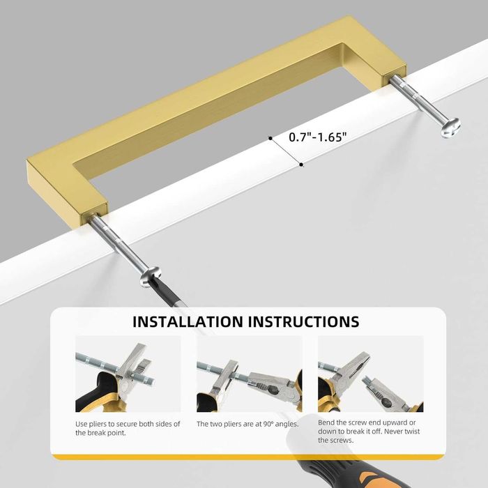 Manere de mobila , pachet de 5,Auriu, 160 sau 192mm