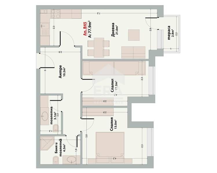 Двустаен апартамент в луксозна жилищна сграда в гр. Банско