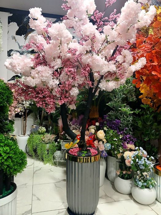 Искусственные цветы и деревья растения суний гуллар ва дарахтлар