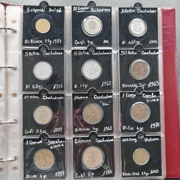 Колекция 180 бр монети в албум KaBe - Европа, Русия и др