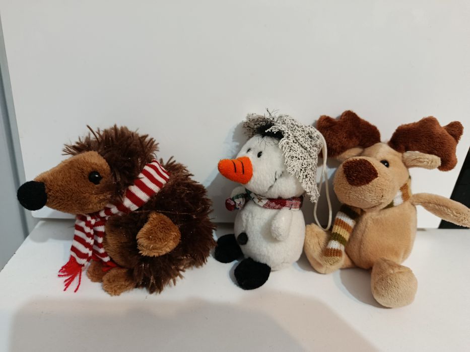 Lot 3 plusuri mici drăgălașe pentru Crăciun arici om de zăpadă și ren
