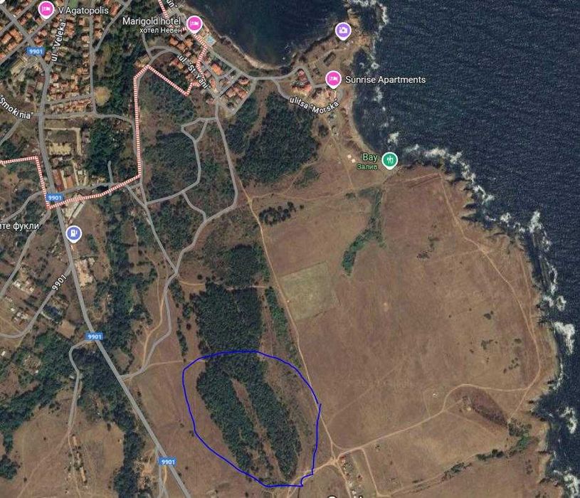 Парцел в Ахтопол 760кв. с гледка към морето.