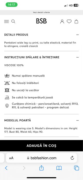BSB Pantaloni vara dama noi cu eticheta L imprimeu floral