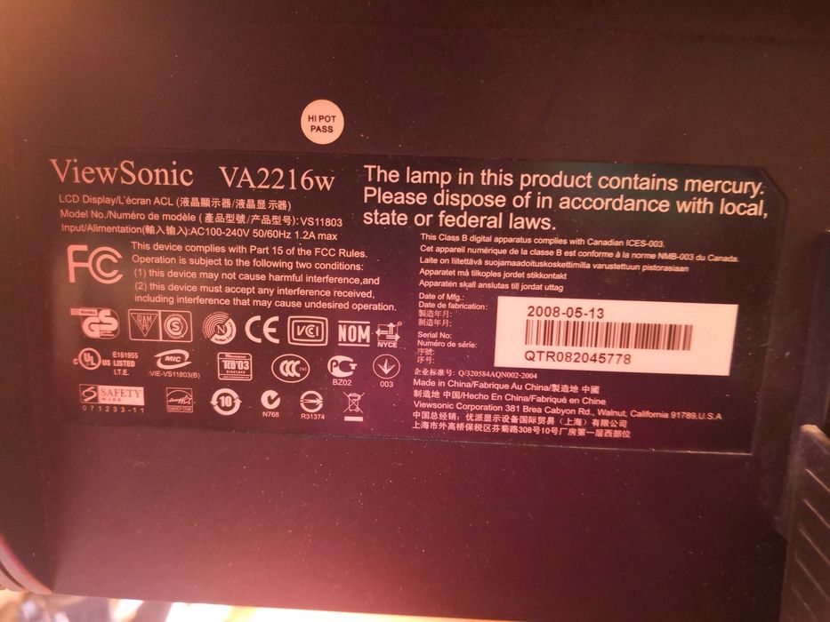 Монитор LCD View Sonic 22"
