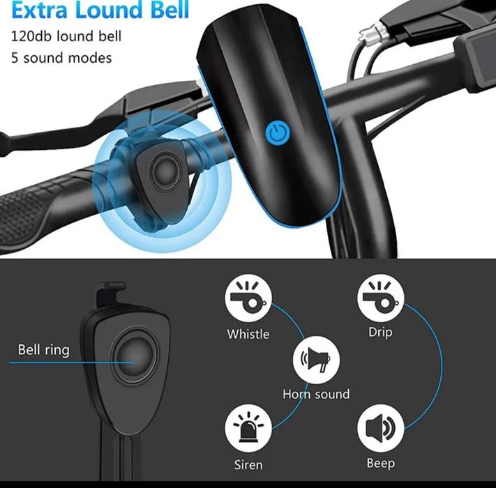 Презареждащи фарове за велосипеди с звукови ефекти