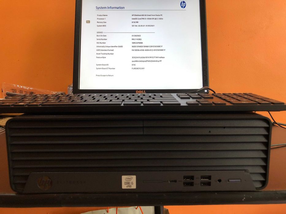 HP EliteDesk 800 G6-SFF-(Slim), Core i5-10500 vPRO, 3.1GHz, 8GB RAM DDR4, NO HARD DRIVE-НОВ