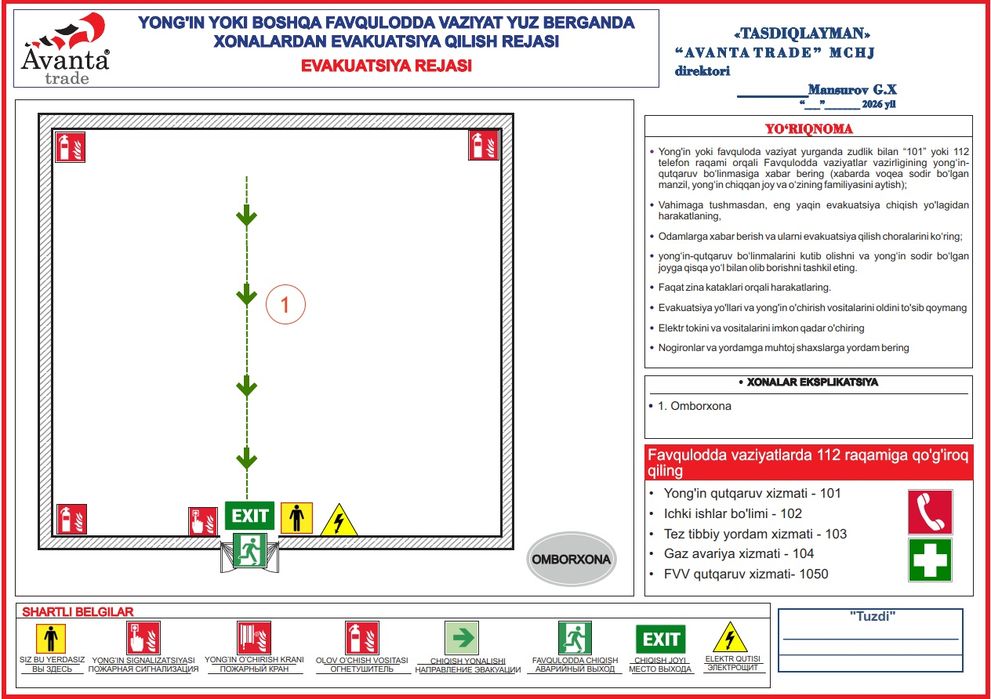 Evakuatsiya rejalari , План евакуатсия