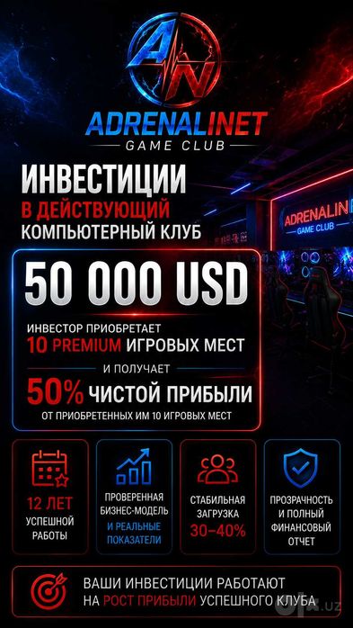 Инвестиции в действующий компьютерный клуб.